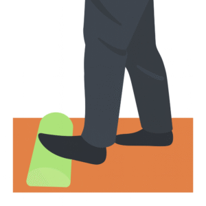 台に足を乗せて行うふくらはぎストレッチのイラスト